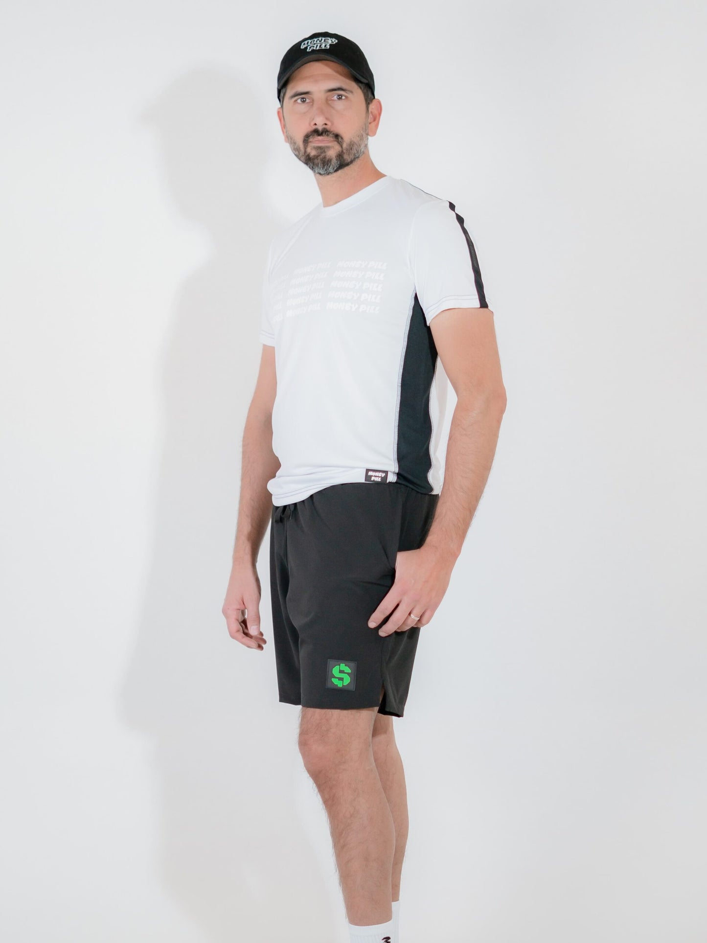 PLAYERA DRYFIT BLANCO CON NEGRO