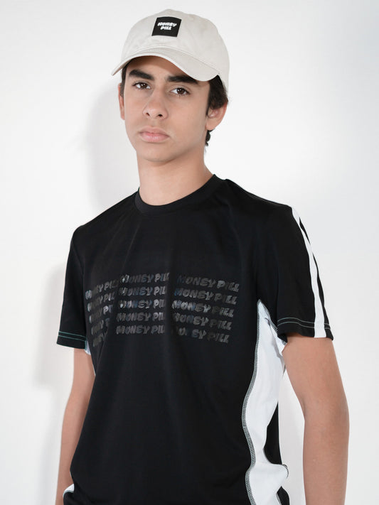 PLAYERA DRYFIT NEGRO CON BLANCO