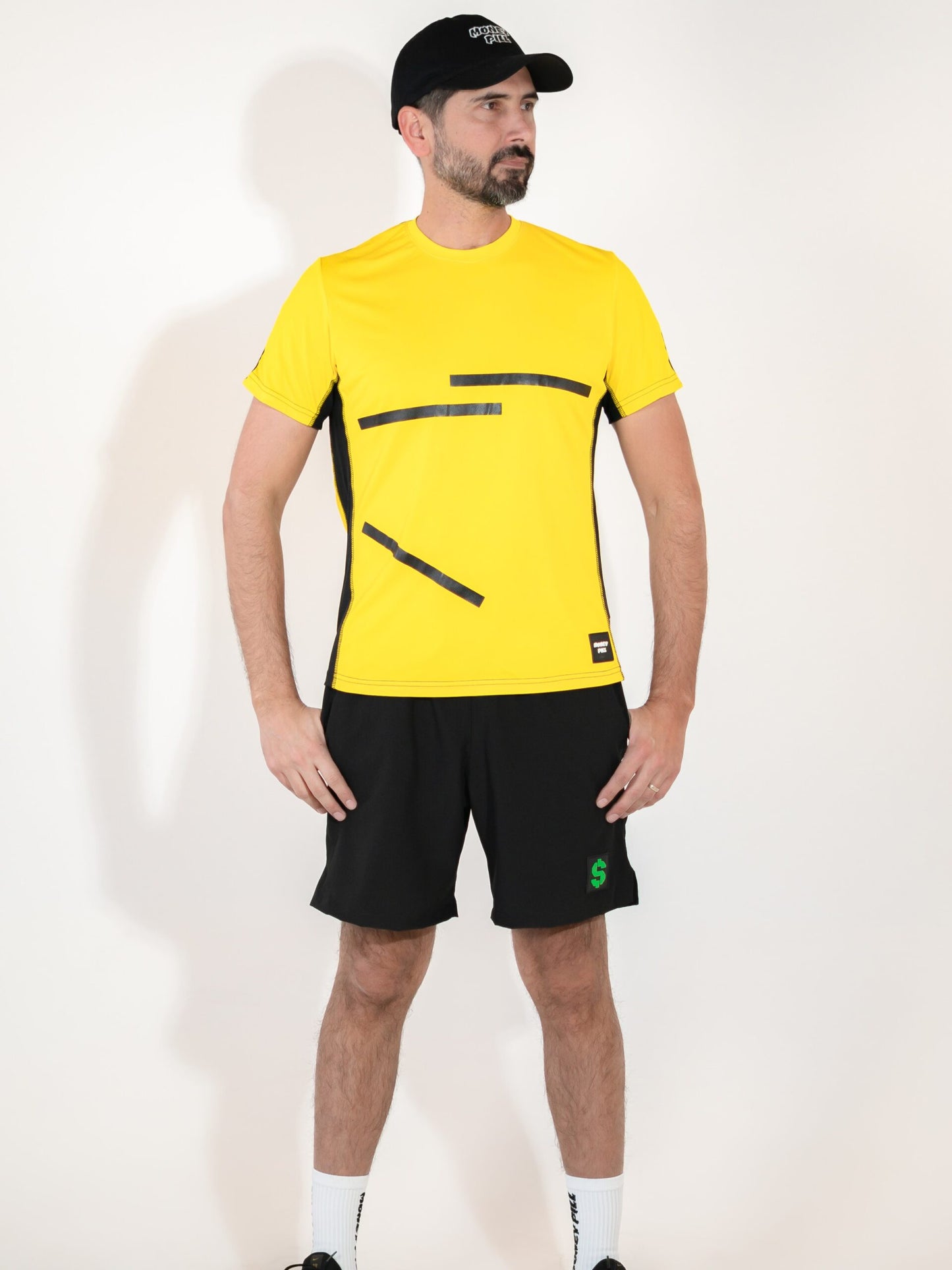 PLAYERA DRYFIT AMARILLO CON NEGRO