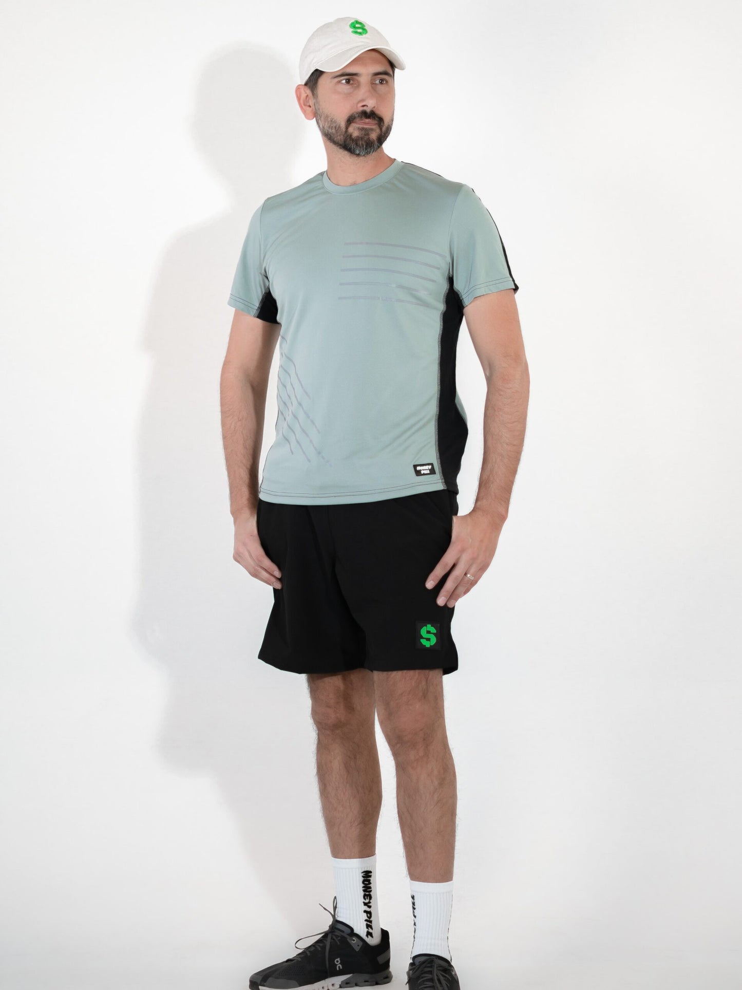 PLAYERA DRYFIT GRIS CON NEGRO